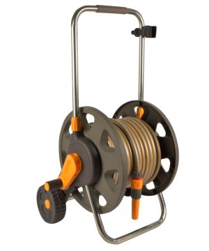 Hozelock 2434 Assembled Hose Cart with 30m Hose, Fittings and 60m capacity wheeled plastic reel