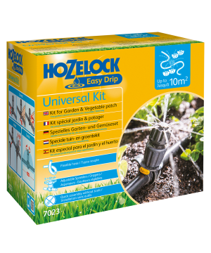 Hozelock 7023 Easy Drip Universal Kit for up to 10m2 with 15m x 13mm Flexi Hose and 10 Universal Drippers
