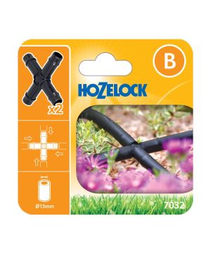 Hozelock 7032 13mm Cross Connectors Pack Of 2