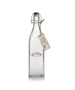 Kilner Square Clip Top Bottle 1L in glass