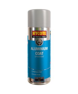Hycote XUK035 Aluminium Coat Aerosol 400ml automotive paint with an aluminium metallic finish