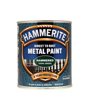 Hammerite Direct To Rust Metal Paint 750ml in hammered dark green