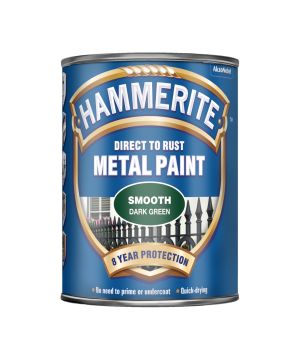 Hammerite Direct To Rust Metal Paint 750ml Smooth Dark Green tin