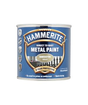 Hammerite Direct To Rust Metal Paint 250ml in smooth gold