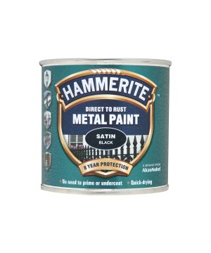 Hammerite Direct To Rust Metal Paint 250ml Satin Black