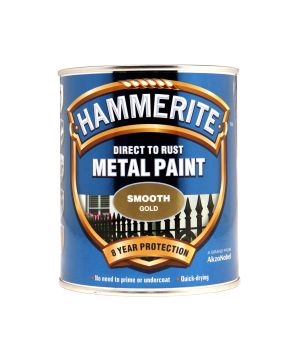 Hammerite Direct To Rust Metal Paint 750ml Smooth Gold