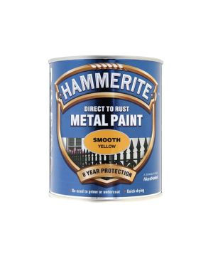 Hammerite Direct To Rust Metal Paint - Smooth Yellow - 750ml