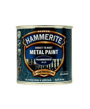 Hammerite Direct To Rust Metal Paint 250ml in Hammered Blue