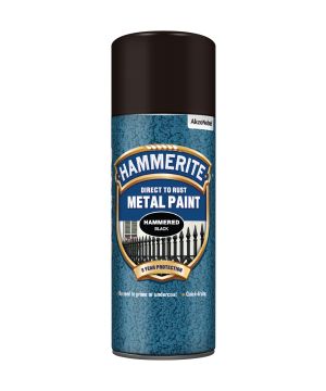 Hammerite Direct To Rust Aerosol - Hammered Black - 400ml