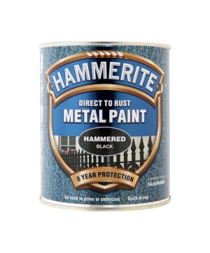 Hammerite Direct To Rust Metal Paint - Hammered Black - 750ml