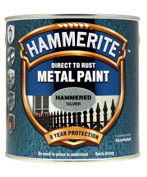 Hammerite Direct To Rust Metal Paint 2.5L in hammered silver