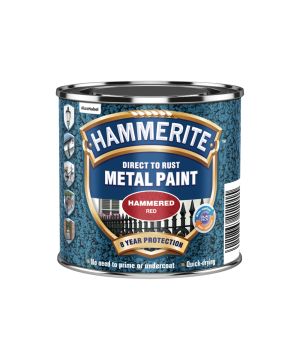 Hammerite Direct To Rust Metal Paint - Hammered Red - 250ml
