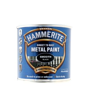 Hammerite Direct To Rust Metal Paint 250ml in smooth black