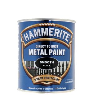 Hammerite Direct To Rust Metal Paint 750ml tin in smooth black