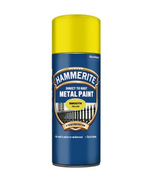 Hammerite Direct To Rust Aerosol 400ml Smooth Yellow spray paint