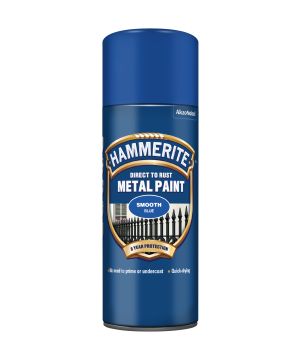 Hammerite Direct To Rust 400ml aerosol spray paint in smooth blue