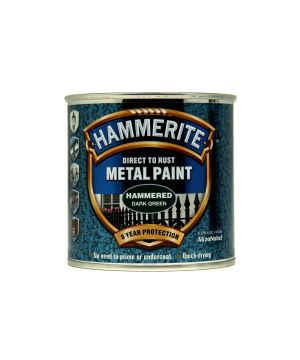 Hammerite Direct To Rust Metal Paint 250ml in hammered dark green