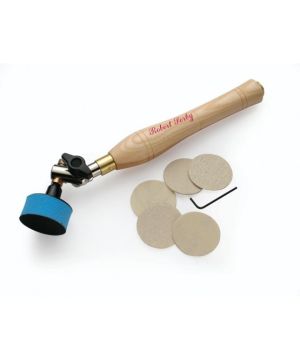 Robert Sorby W410 Sandmaster woodturning sanding tool with articulating head and 5 abrasive grits