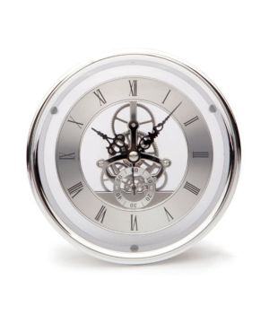 Turners Retreat SKMVTS 150mm skeleton clock in silver
