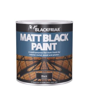 Blackfriar Matt Black Paint 1L interior wood metal and plaster coating with a non-reflective dead black matt finish