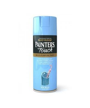 Rust-Oleum Painter's Touch 400ml aerosol spray paint in Spa Blue with a gloss finish
