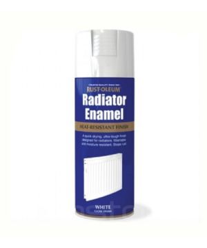 Rust-Oleum Radiator Enamel Gloss Spray Paint in White, 400ml aerosol