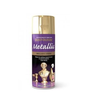 Rust-Oleum Brilliant Finish Spray Paint, 400ml aerosol in bright gold