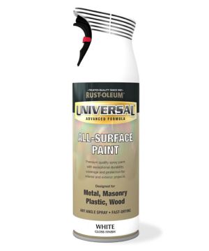 Rust-Oleum Universal All Surface Gloss Spray Paint in White, 400ml