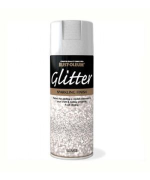 Rust-Oleum silver sparkling glitter 400ml aerosol spray paint top coat