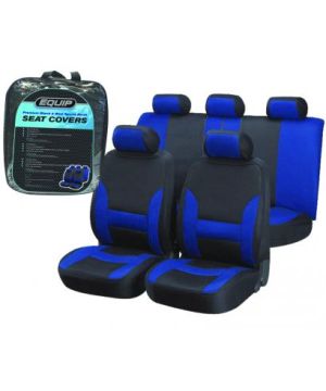 Equip EBL002 Premium Sports Seat Cover Set in Blue & Black