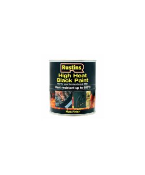 Rustins High Heat Black Paint Matt 250ml tin