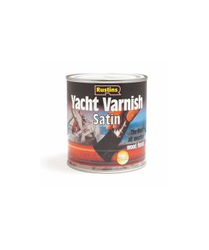 Rustins Yacht Varnish Satin 500ml wood care varnish with a satin finish