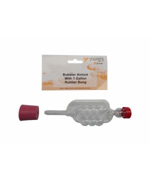 Youngs Bubbler Airlock With 1 Gallon Rubber Bung