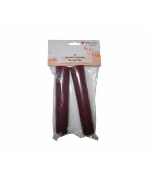 Youngs Shrink Caps, Burgundy, Pack of 30
