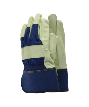 Town & Country Washable Leather Rigger Gloves in navy, size large