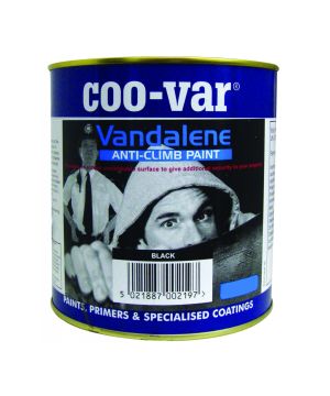 Coo-Var Vandalene Anti Climb Paint in Black, 2kg specialist semi matt security paint