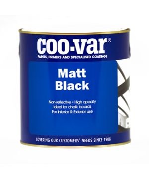 Coo-Var Matt Black Paint 2.5L specialist oil based flat matt interior and exterior coating