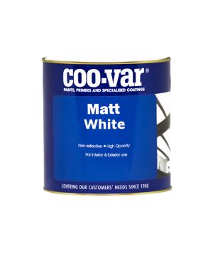 Coo-Var Matt White Paint 1L specialist coating for interior and exterior use