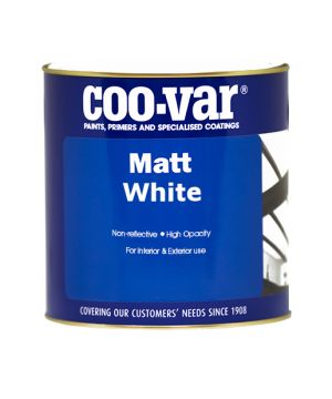 Coo-Var Matt White Paint 2.5L specialist coating with a dead-flat matt finish