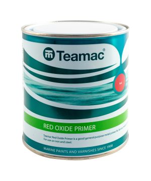 Teamac Marine Red Oxide Primer Tile Red 1L flat finish for steel and cast iron