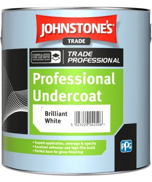 Johnstone's Trade Professional Undercoat 2.5L Brilliant White solvent-based interior and exterior paint