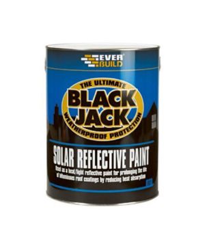 Everbuild 907 Black Jack Solar Reflective Paint 5L in silvery finish