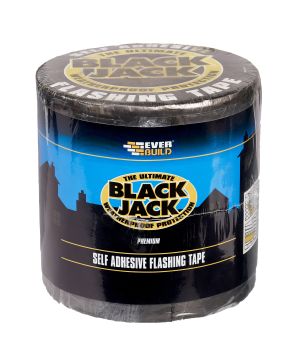 Everbuild Black Jack Trade Flashing Tape - 10m 100mm with lead-look aluminium foil finish
