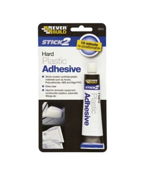 Everbuild Stick 2 Hard Plastic Adhesive 30ml clear