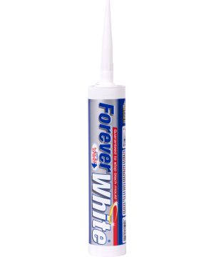 Everbuild Forever White Sealant, 295ml white silicone cartridge