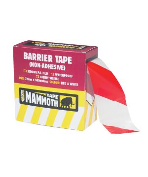 Everbuild Barrier Tape 72mm x 500m in red and white