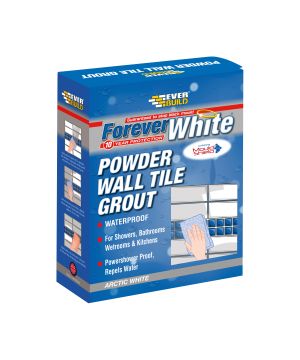 Everbuild Forever White Powder Wall Tile Grout 3kg in brilliant white