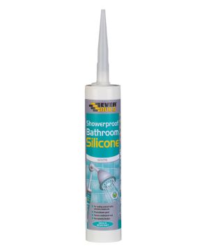Everbuild Showerproof Bathroom Silicone C3 White sanitary sealant cartridge