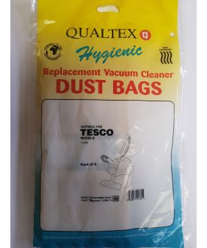 Qualtex replacement paper dust bags for Tesco VC406, pack of 5