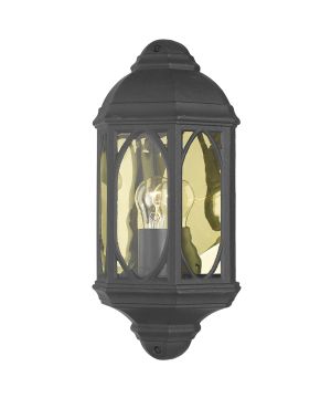 DAR Lighting Tenby Wall Light TEN2122 IP43 half wall light in matt black
